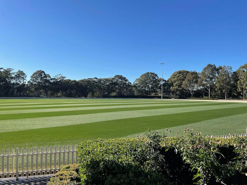 Perennial ryegrass being used to oversow a couchgrass oval in Liverpool, NSW
