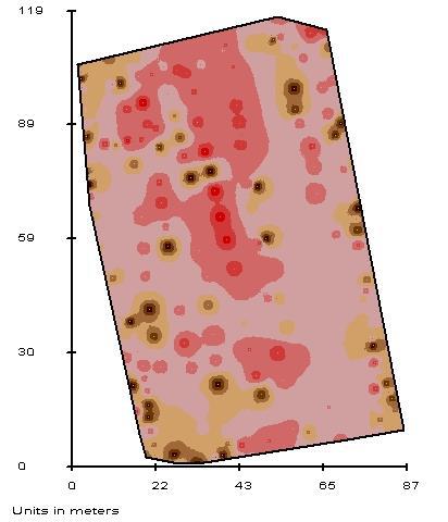 As soil depth increases so does compaction (100mm). Re are areas of high soil compaction